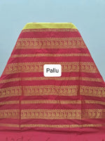Yellow Kalyani cotton saree Pallu