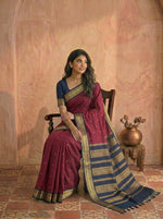 Maroon Kalyani cotton saree