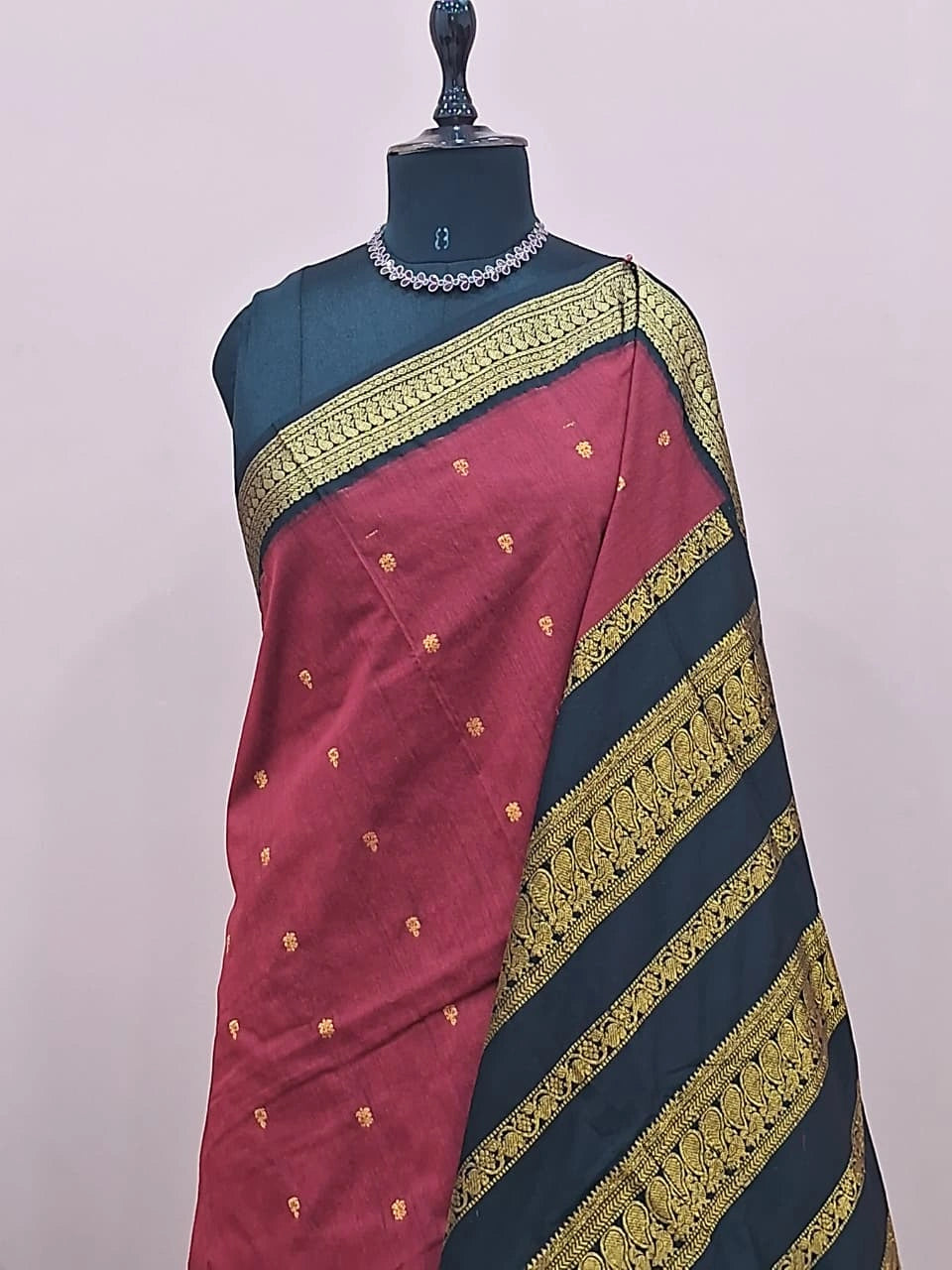 Maroon Kalyani cotton saree 1