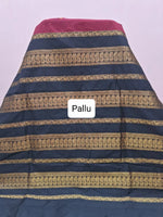 Maroon Kalyani cotton saree Pallu