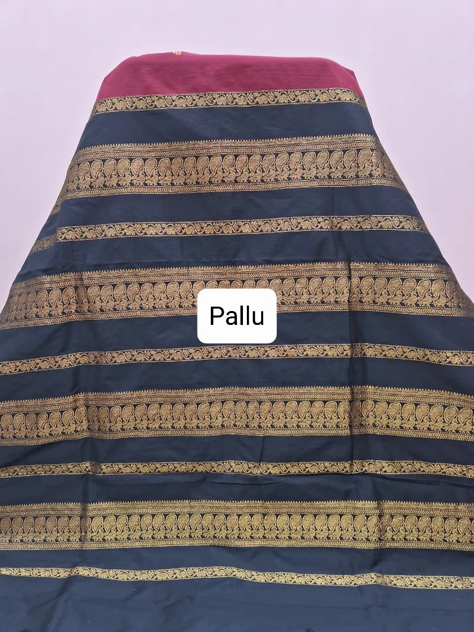 Maroon Kalyani cotton saree Pallu