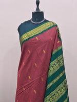 Dark red Kalyani cotton saree 1