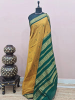 Mustard yellow Kalyani cotton saree