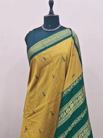Mustard yellow Kalyani cotton saree 1