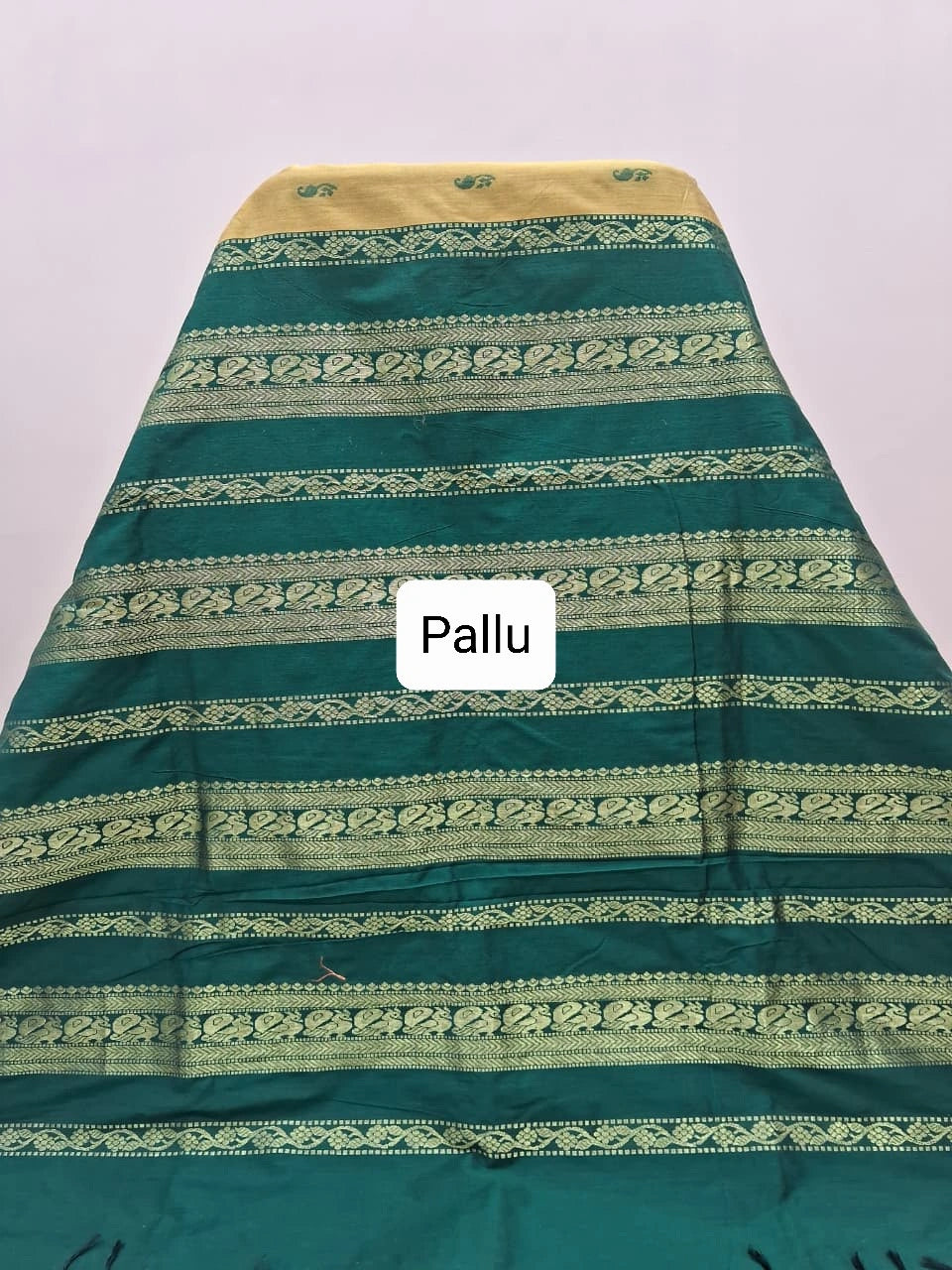 Mustard yellow Kalyani cotton saree Pallu