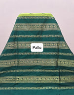 Parrot Green Kalyani cotton saree Pallu