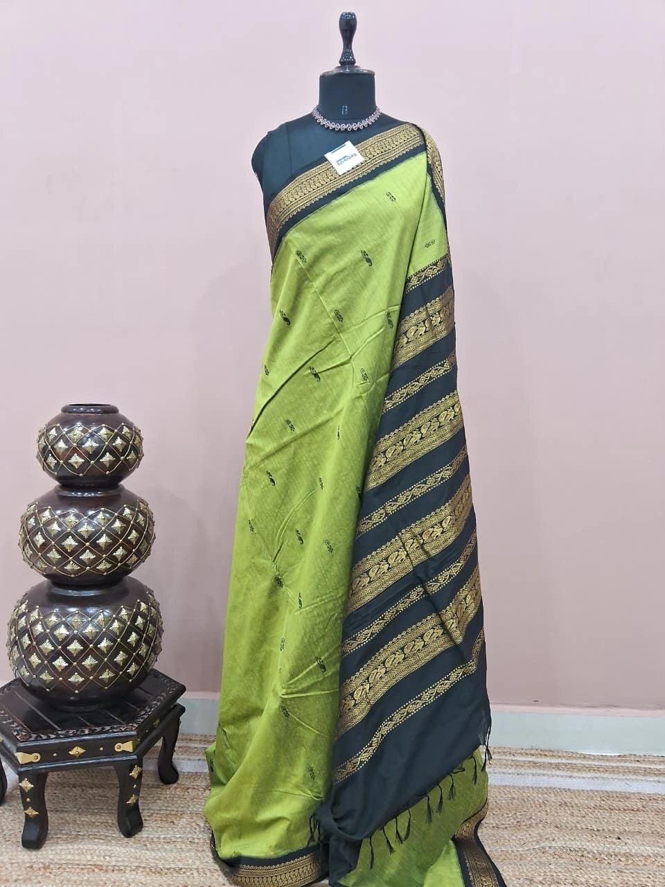 Leaf Green Kalyani cotton saree 