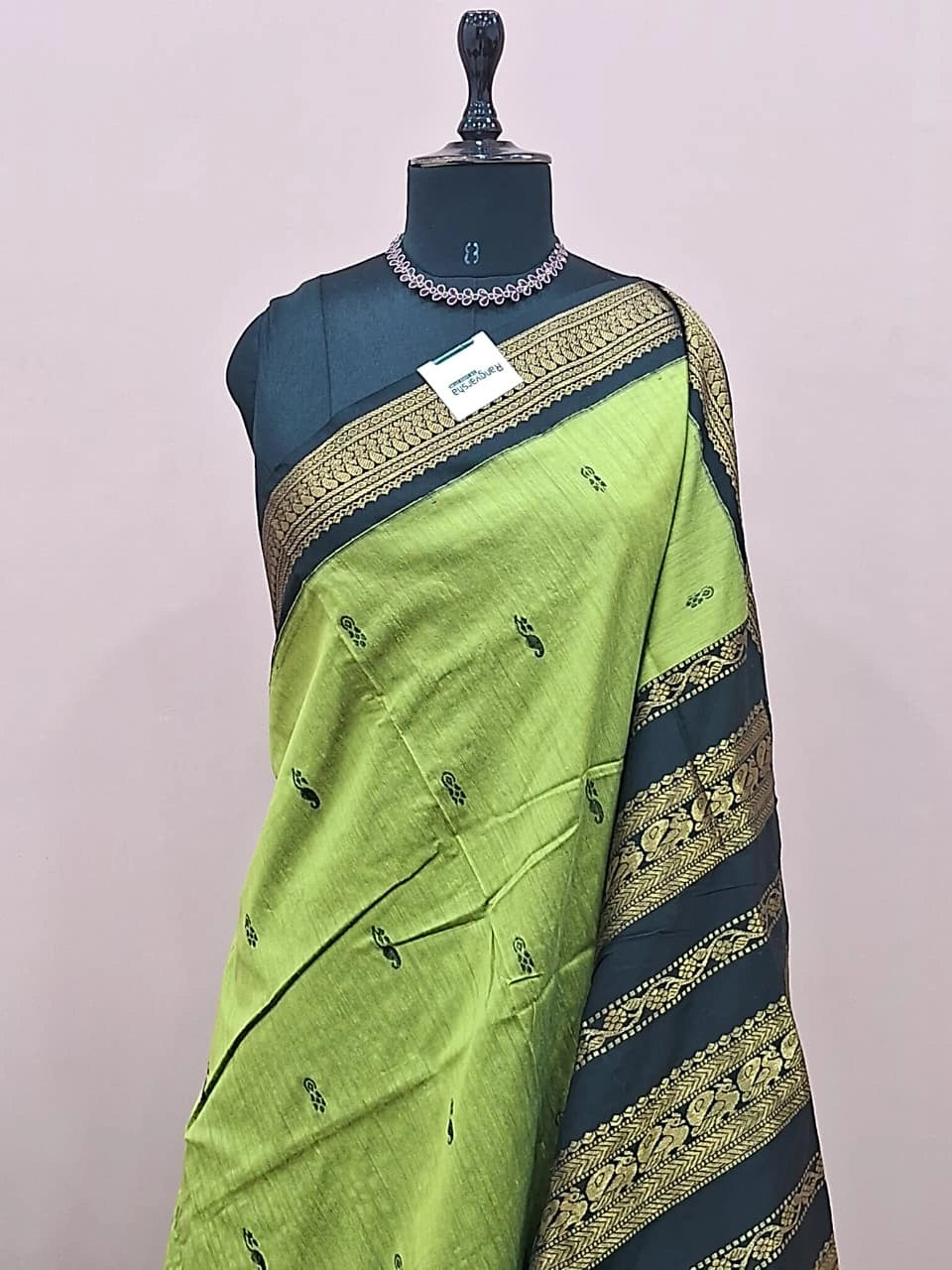 Leaf Green Kalyani cotton saree 1