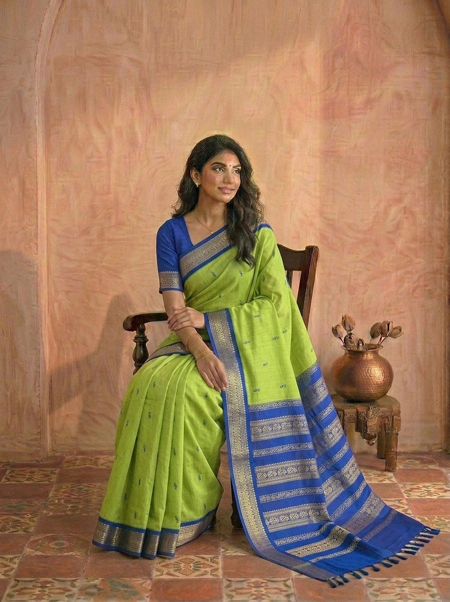 Light Green Kalyani cotton saree