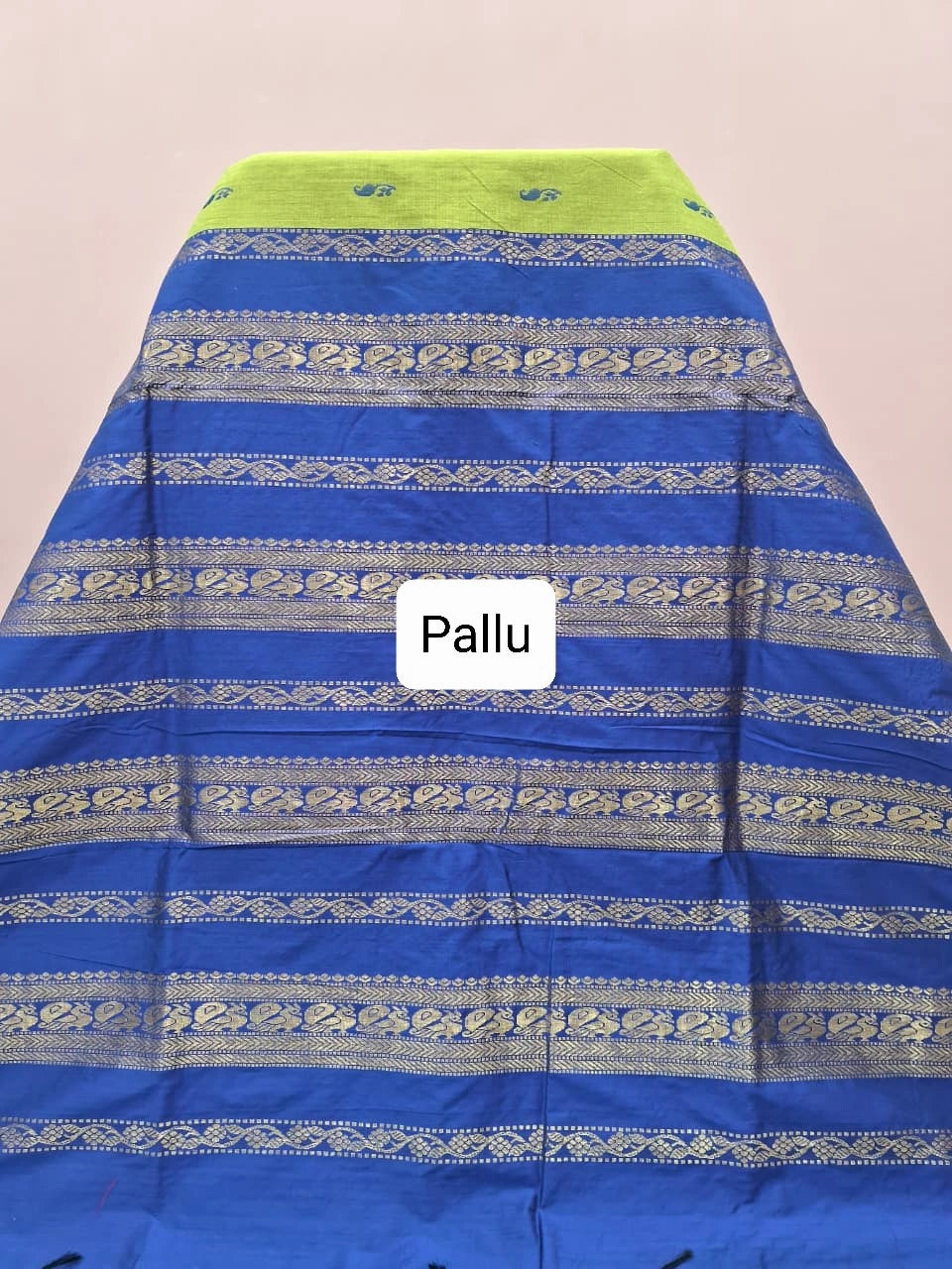 Light Green Kalyani cotton saree Pallu