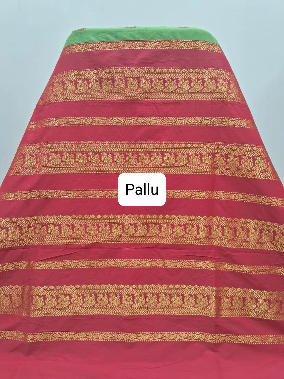 Leaf green Kalyani cotton saree Pallu