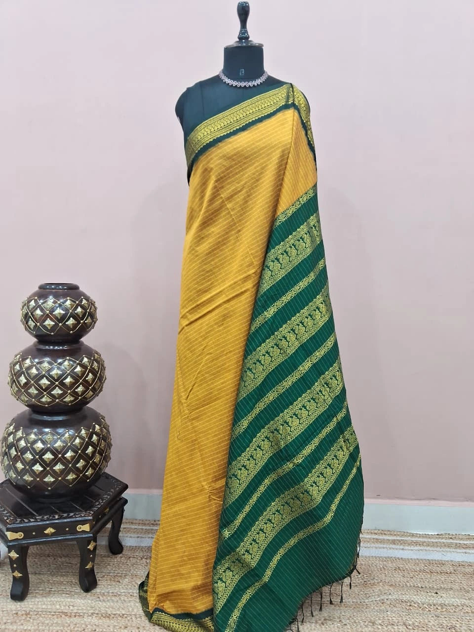 Light yellow Kalyani cotton saree 