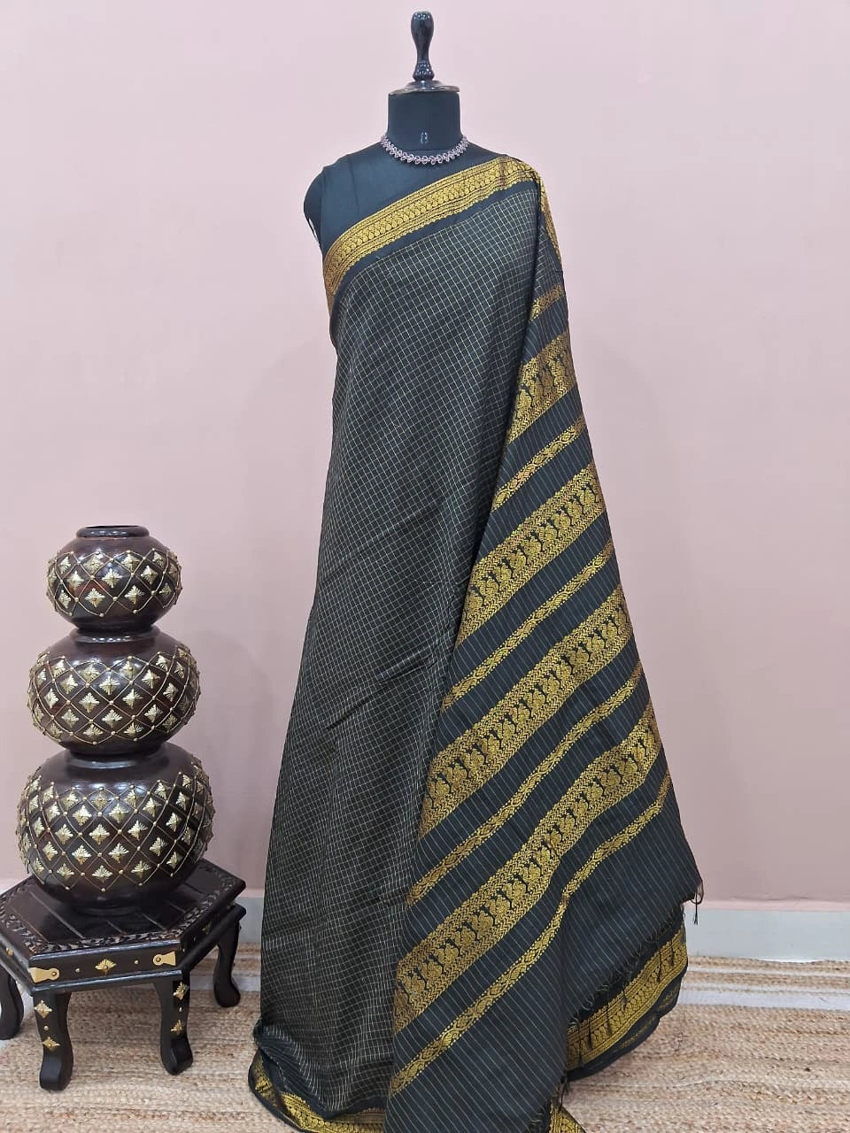 Light black Kalyani cotton saree
