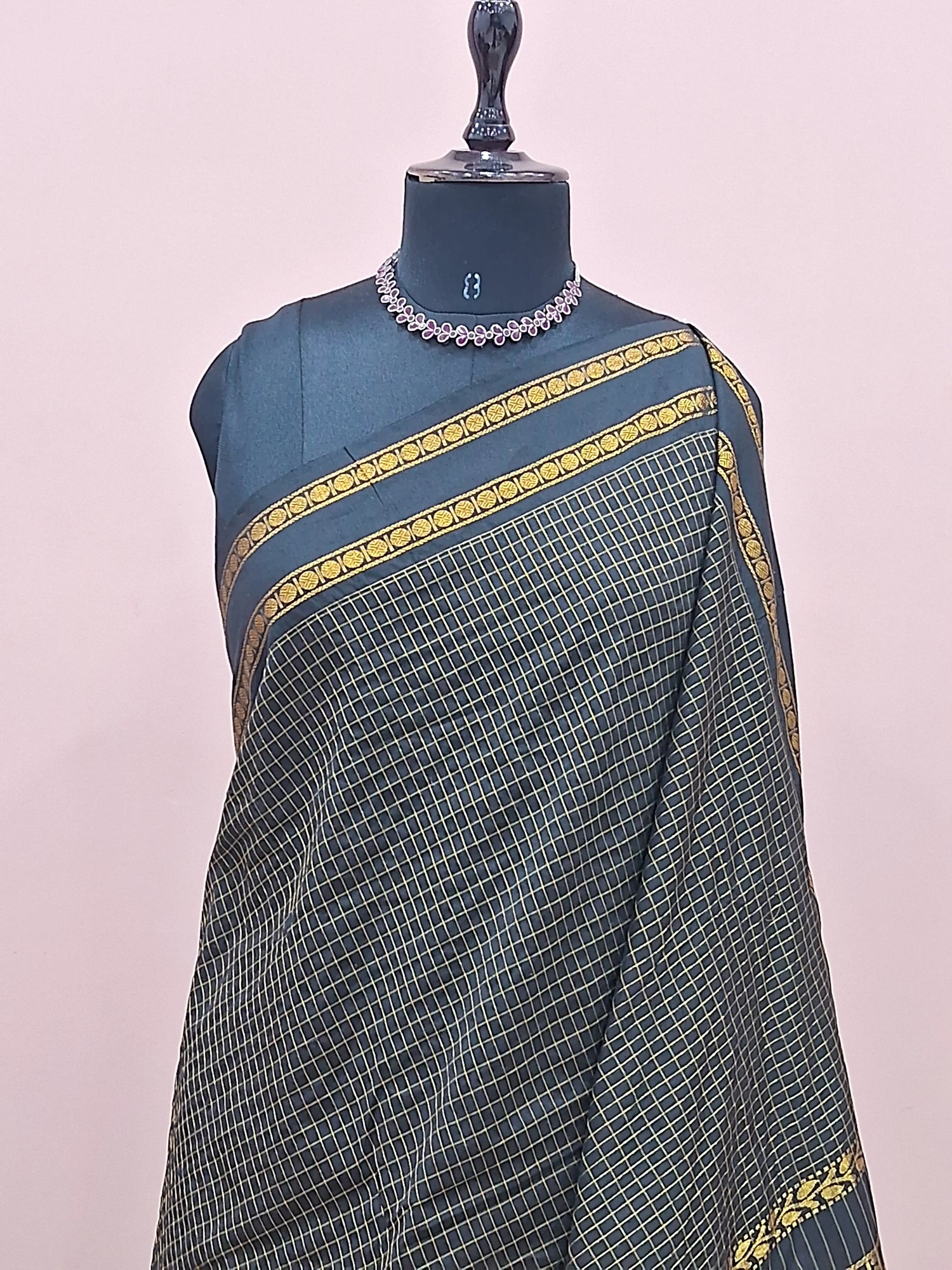 Light pure black Kalyani cotton saree 1