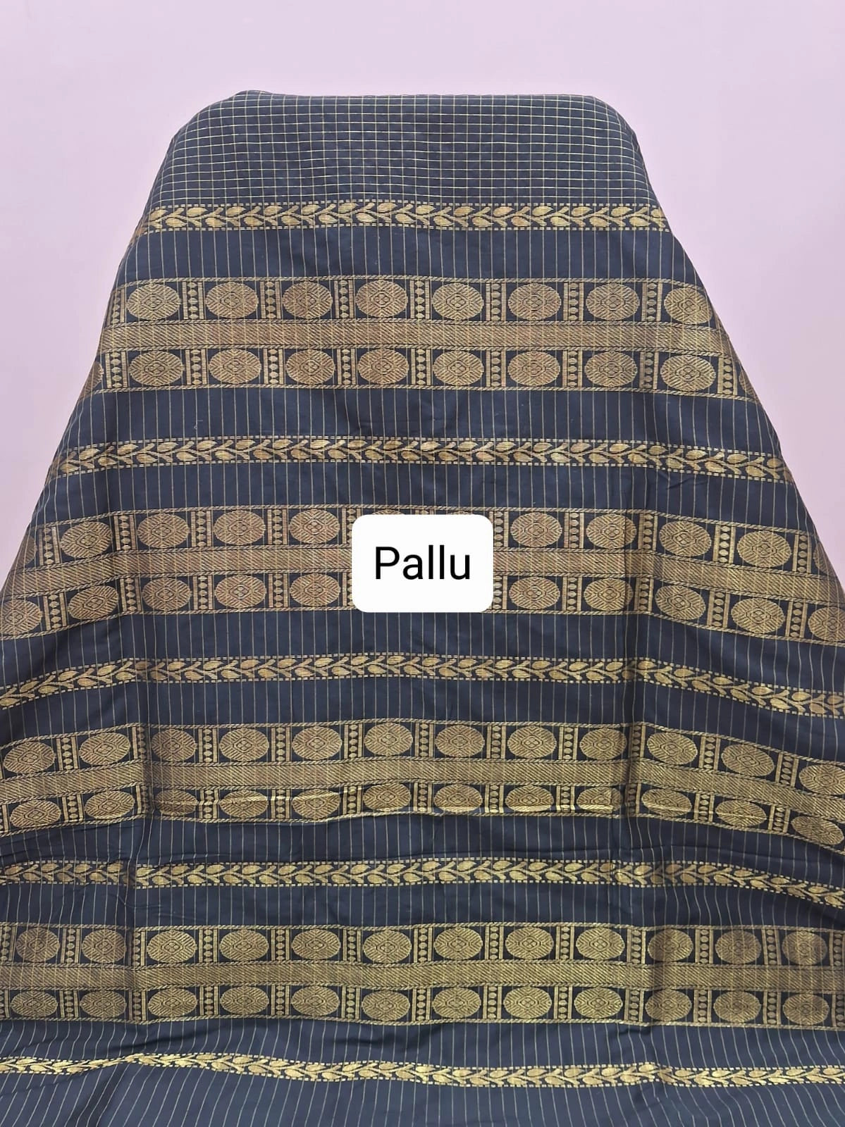 Light pure black Kalyani cotton saree Pallu
