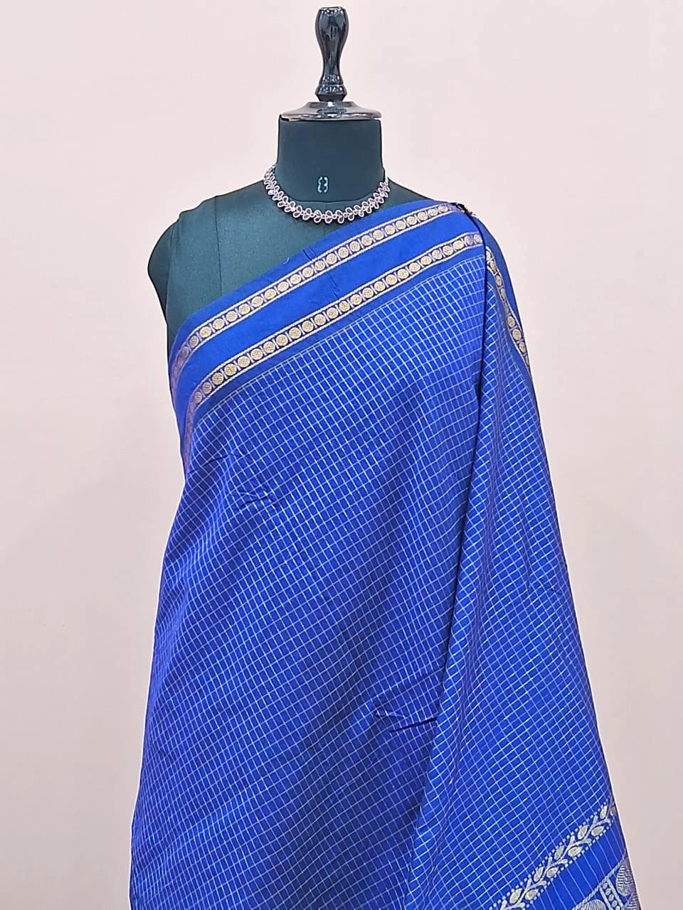 Dark blue black Kalyani cotton saree 1