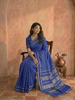Dark blue black Kalyani cotton saree
