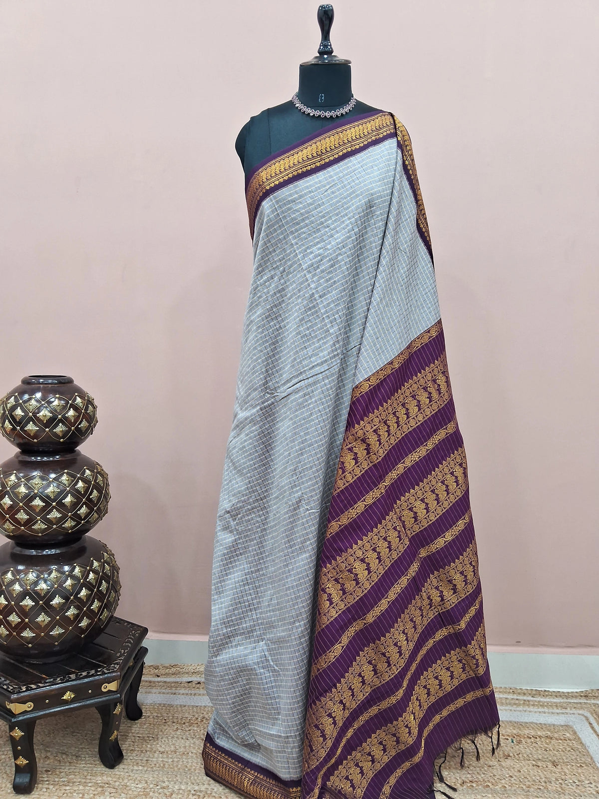 Seafoam pure Kalyani cotton saree 