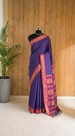 Indigo blue Kalyani cotton saree