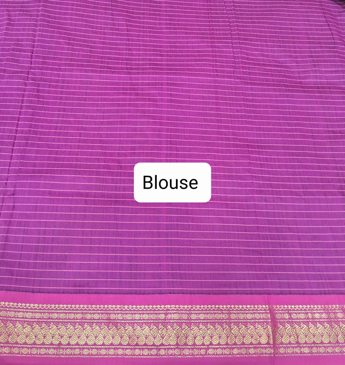 Indigo blue Kalyani cotton saree Blouse