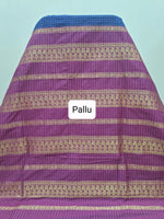 Indigo blue Kalyani cotton saree Pallu