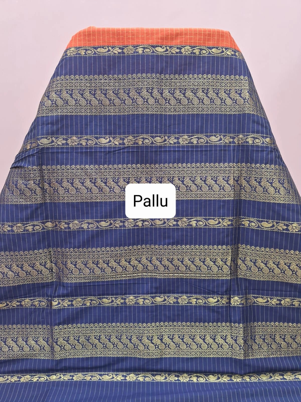 Mustard orange Kalyani cotton saree Pallu