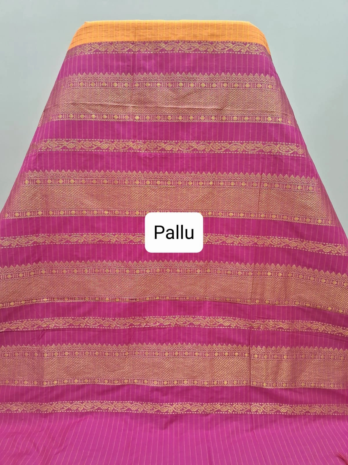 Mango yellow Kalyani cotton saree Pallu