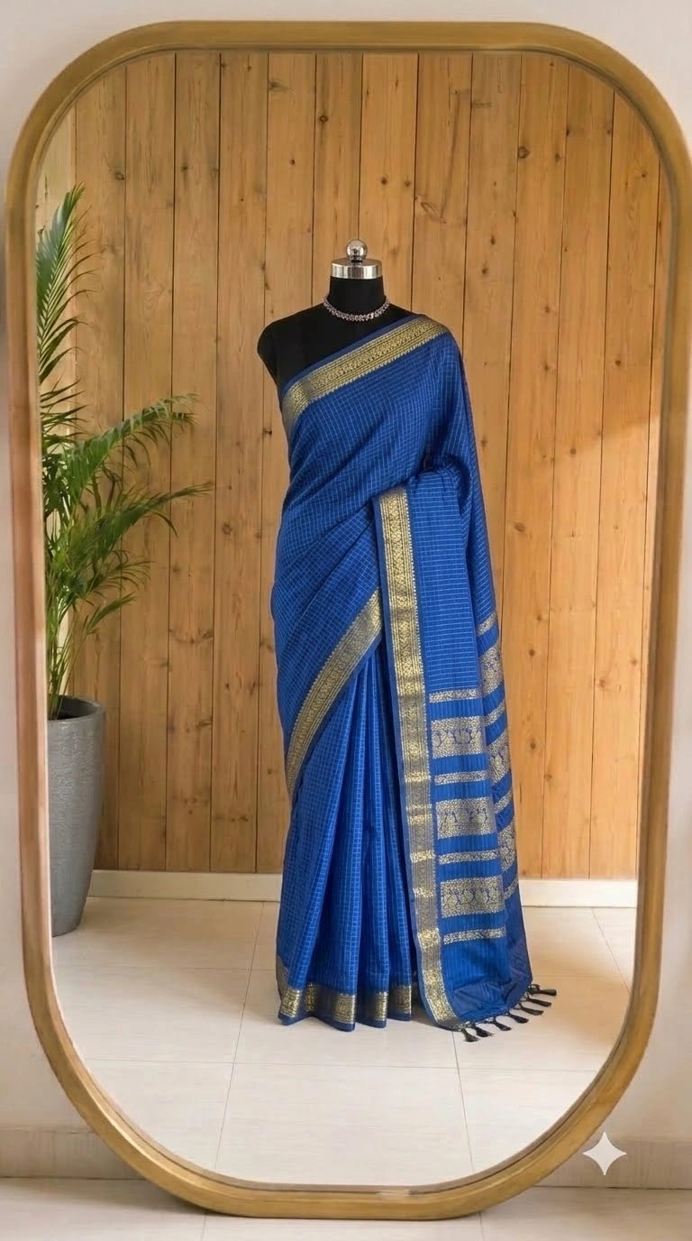 Royal Blue Kalyani Cotton Saree 