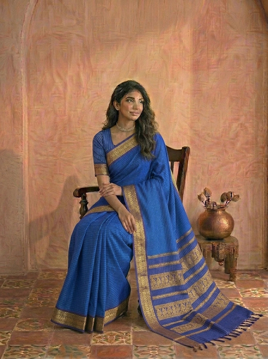 Royal Blue Kalyani Cotton Saree 