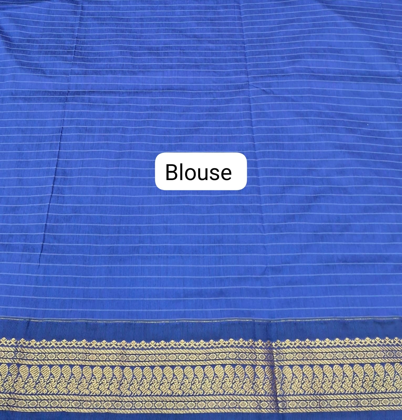 Royal Blue Kalyani Cotton Saree blouse