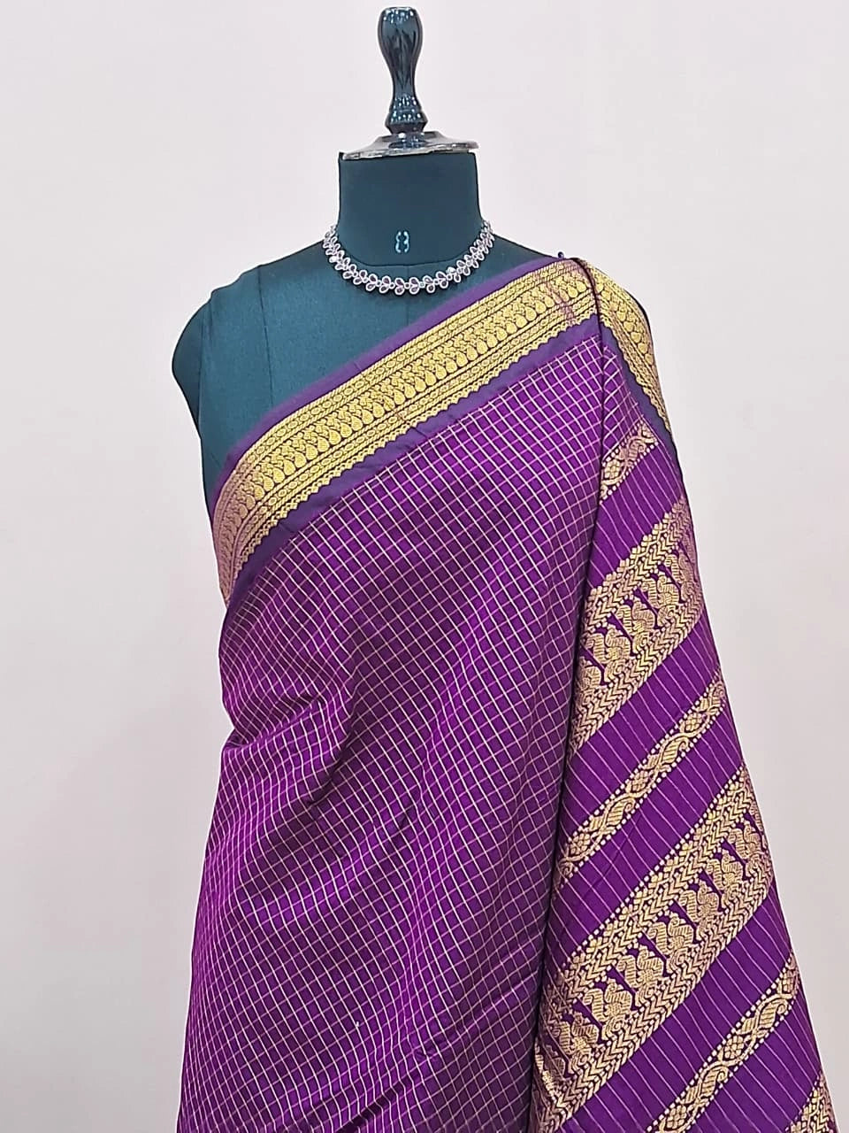 Wine Pure Kalyani Cotton Saree 1