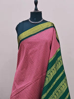 Dark Peach Kalyani Cotton Saree 1