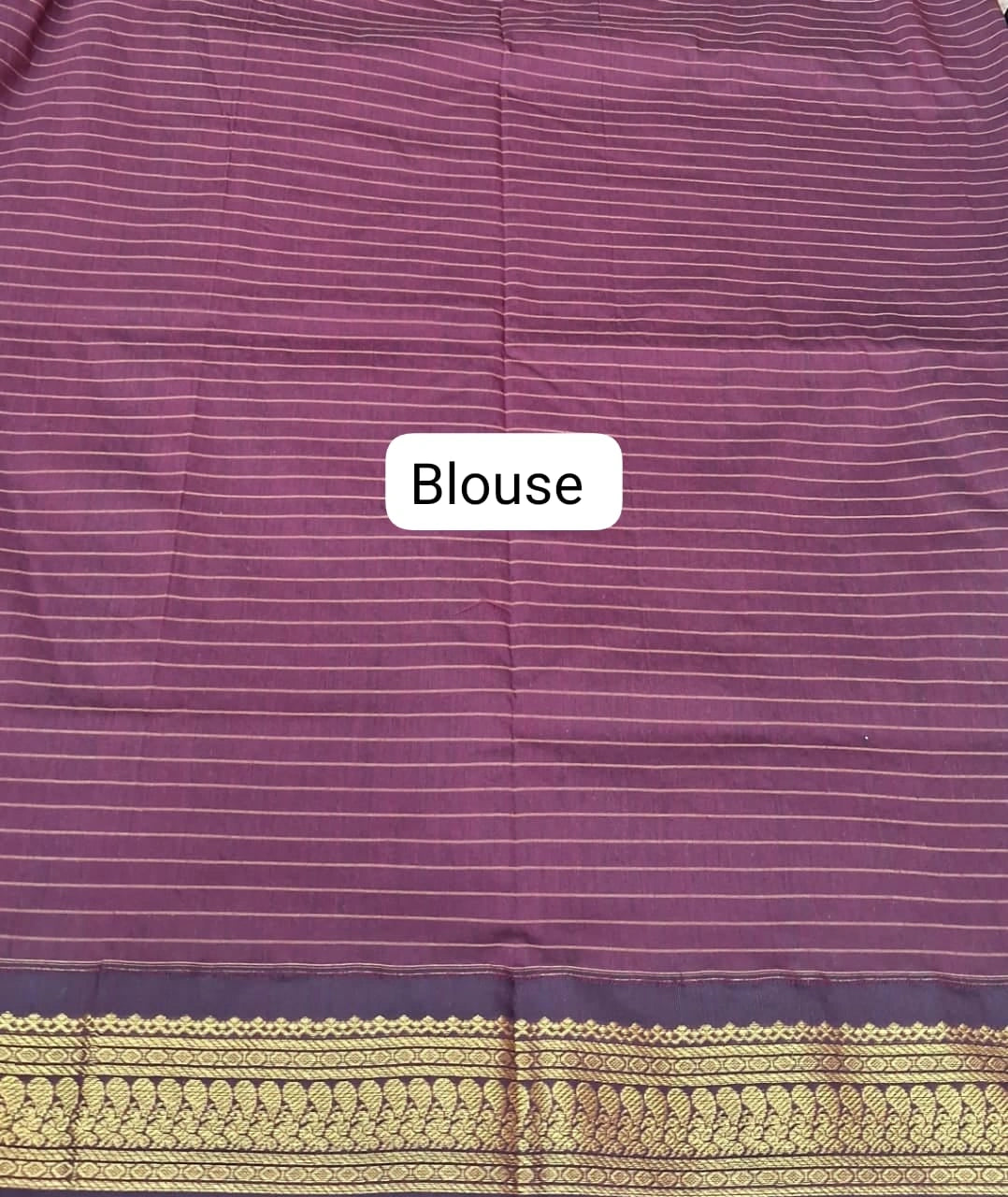 Sea Green Kalyani Cotton Saree blouse