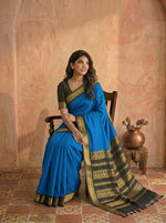Pure Royal Blue Kalyani Cotton Saree 