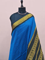Pure Royal Blue Kalyani Cotton Saree 1