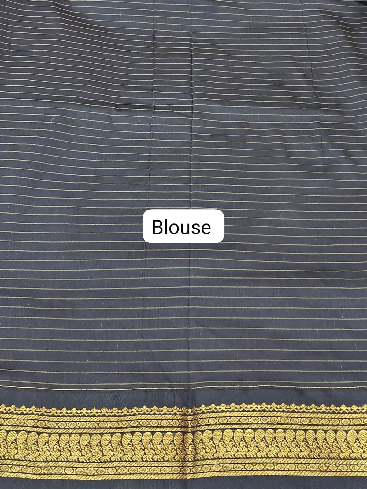 Pure Royal Blue Kalyani Cotton Saree blouse