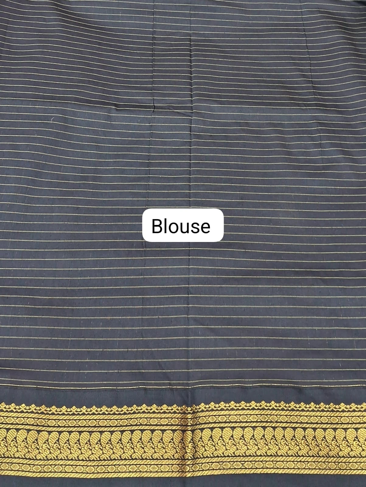 Pure Royal Blue Kalyani Cotton Saree blouse
