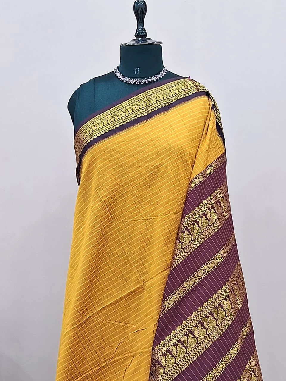 Mango Yellow Kalyani Cotton Saree 1