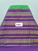 Parrot Green Kalyani Cotton Saree pallu