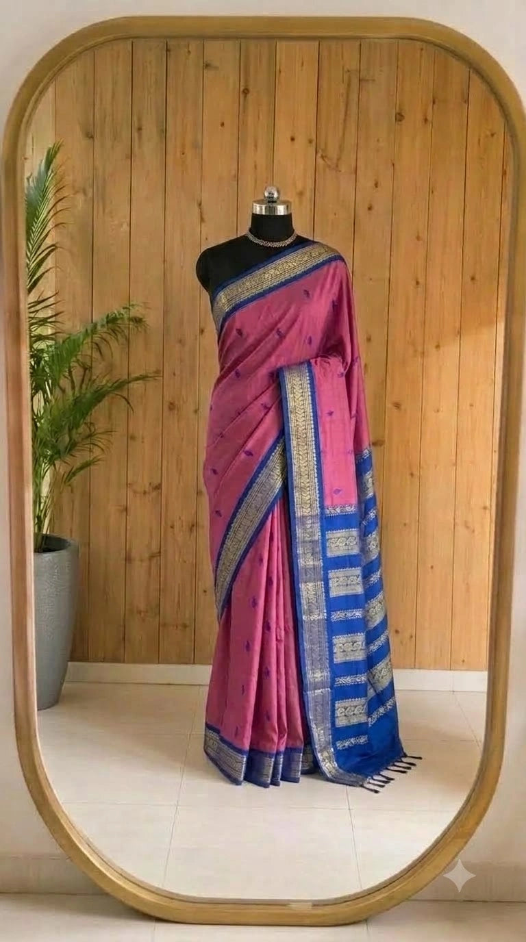 Onion Pink Kalyani Cotton Saree 