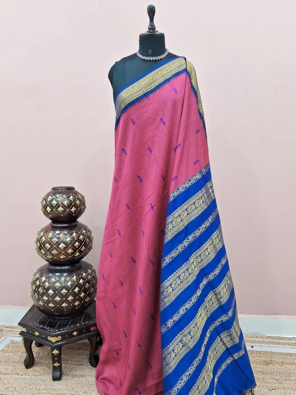 Onion Pink Kalyani Cotton Saree 