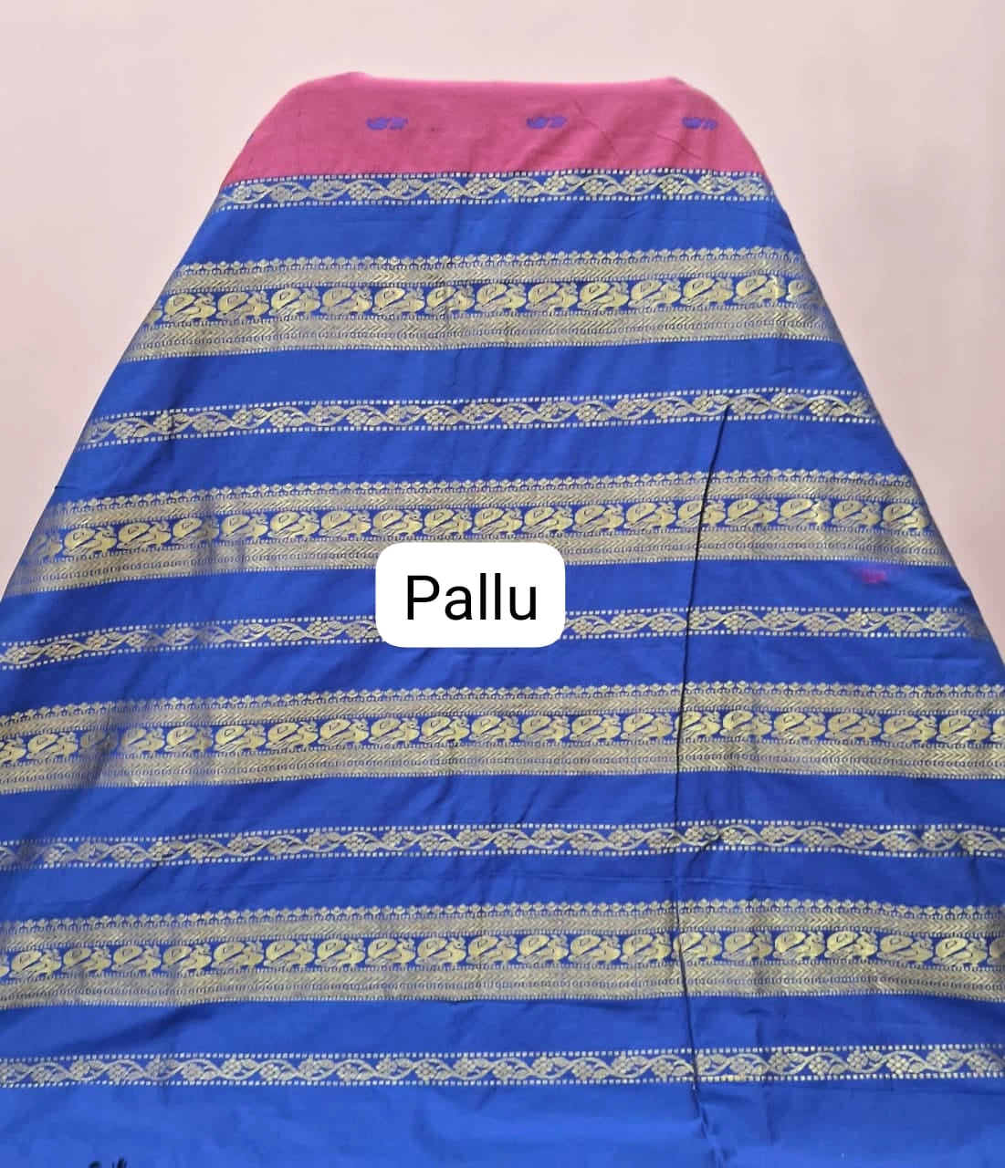 Onion Pink Kalyani Cotton Saree pallu