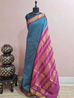 Baby Blue Kalyani Cotton Saree
