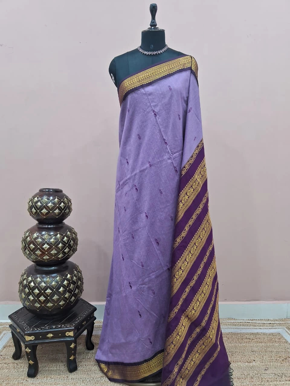 Light Lavender Kalyani Cotton Saree
