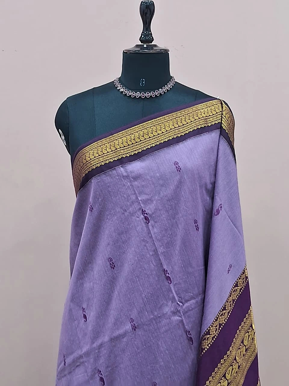 Light Lavender Kalyani Cotton Saree 1