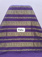 Light Lavender Kalyani Cotton Saree Pallu