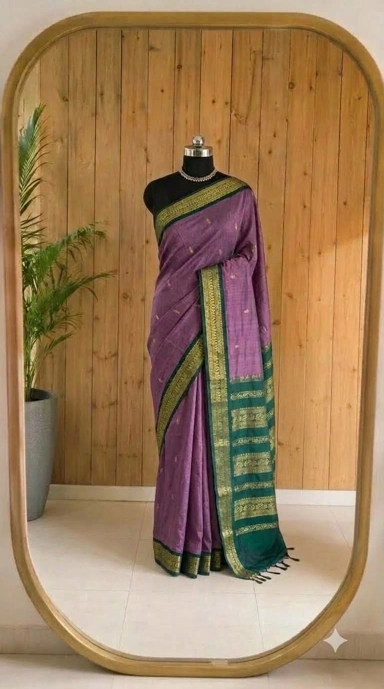 Onion Pink Kalyani Cotton Saree