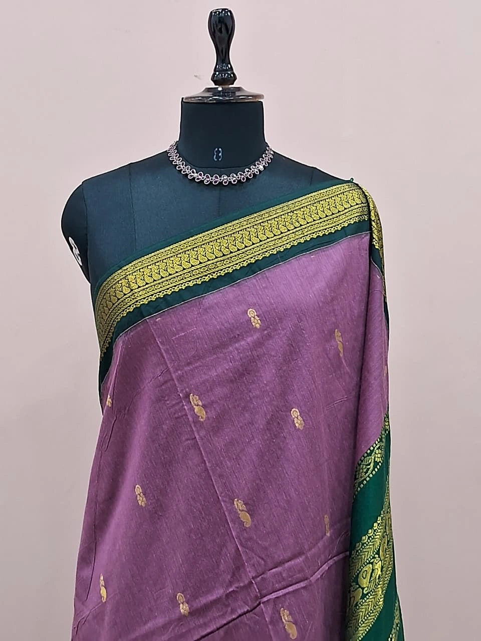 Onion Pink Kalyani Cotton Saree 1