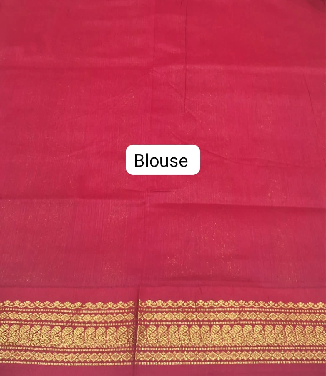 Beige Pure Kalyani Cotton Saree blouse