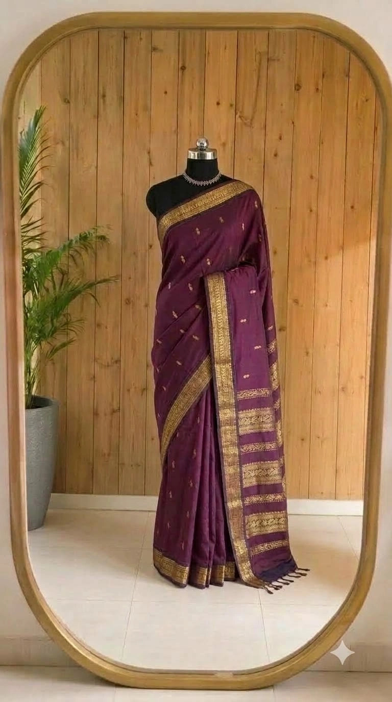 Maroon Kalyani Cotton Saree